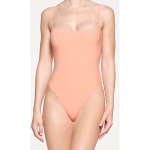 Skims Fits Everybody Cami Scoop Neck Thong Bodysuit Peach Apricot Orange Large